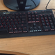 My current setup. Corsair sent me the keyboard a little while back, and I bought the mouse because I’ve always liked Logitech gaming mice. I recently replaced my old Max Payne trackpad on a whim with that Steelseries one and actually really like it.